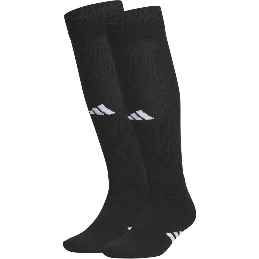 imageadidas Unisex Rivalry Field Compression Sport Socks for Men Women Athletic Socks MoistureWicking NCAA Compliant 2PackBlackWhite2