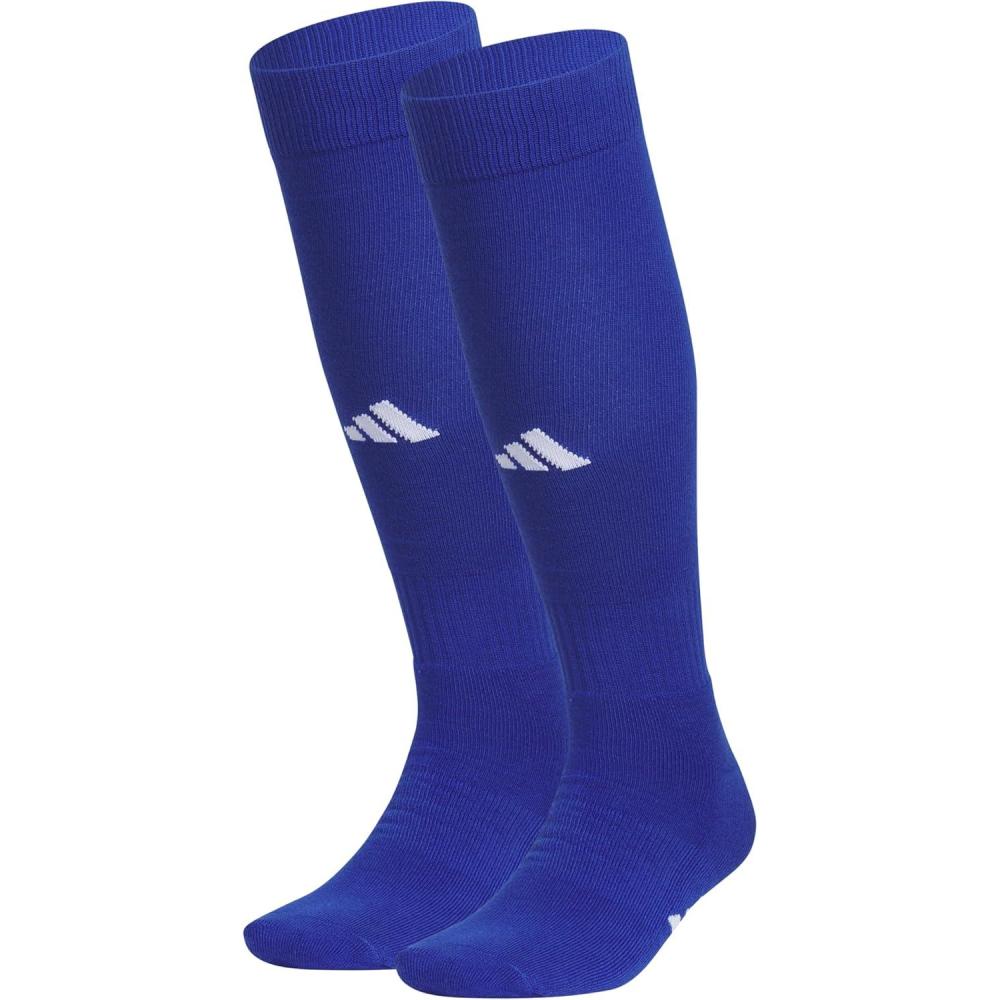 imageadidas Unisex Rivalry Field Compression Sport Socks for Men Women Athletic Socks MoistureWicking NCAA Compliant 2PackRoyal BlueWhite2