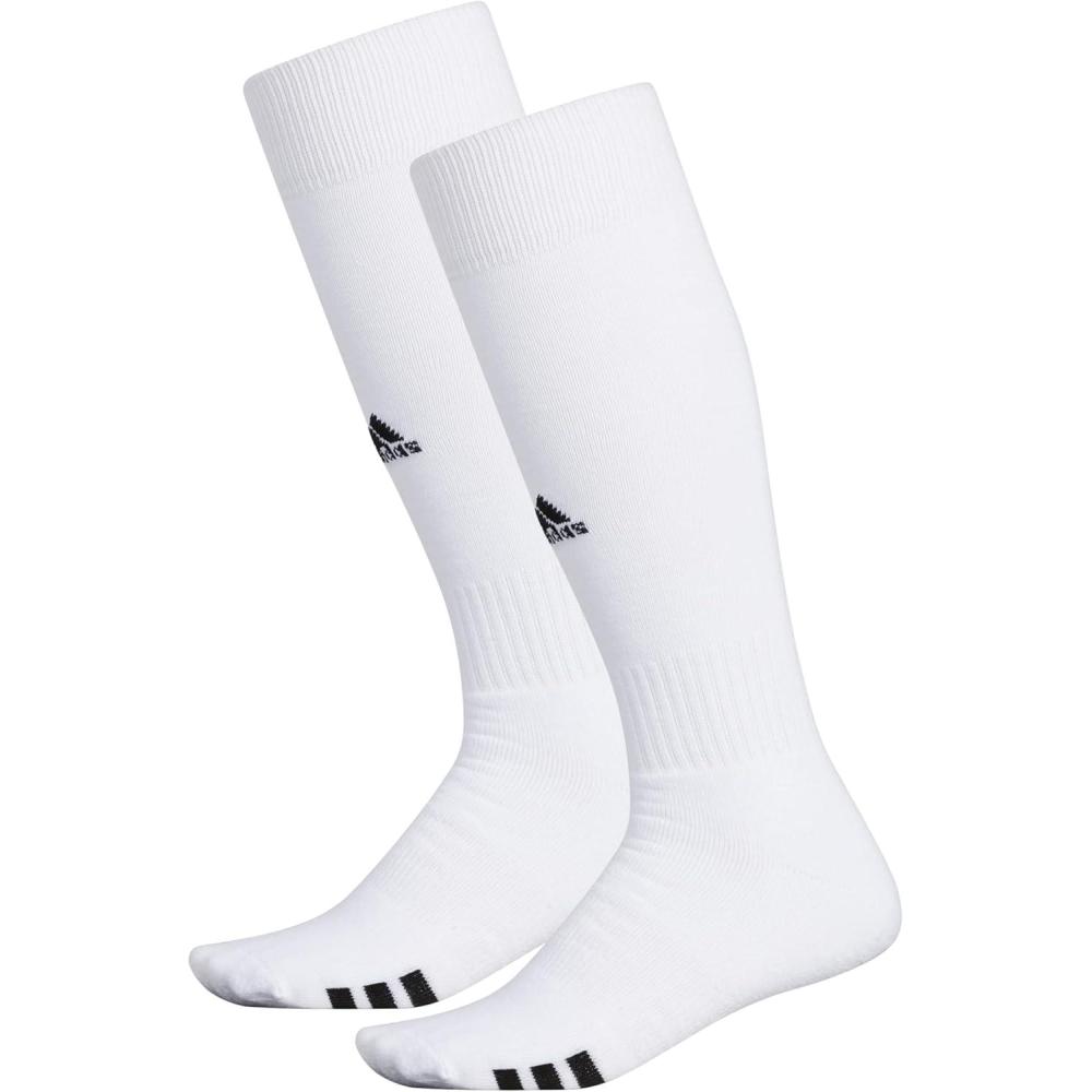 imageadidas Unisex Rivalry Field Compression Sport Socks for Men Women Athletic Socks MoistureWicking NCAA Compliant 2PackWhiteBlack