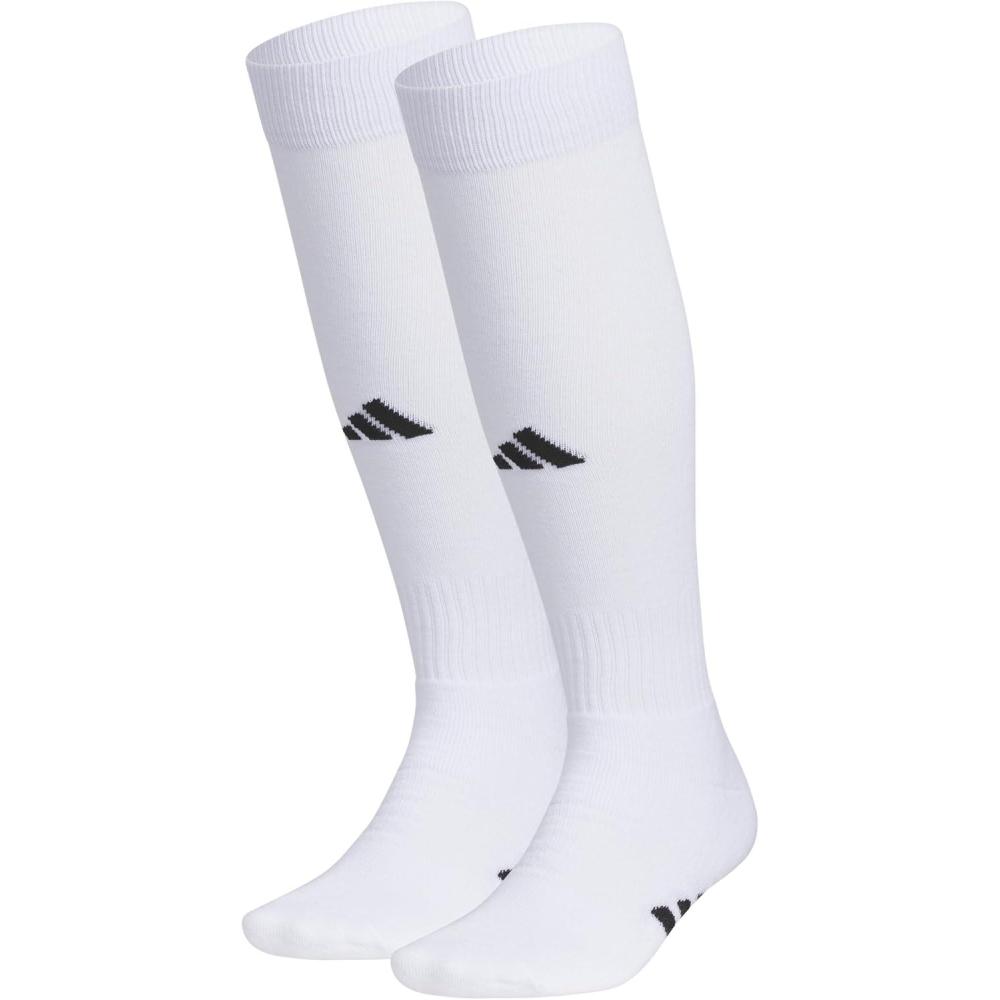 imageadidas Unisex Rivalry Field Compression Sport Socks for Men Women Athletic Socks MoistureWicking NCAA Compliant 2PackWhiteBlack2