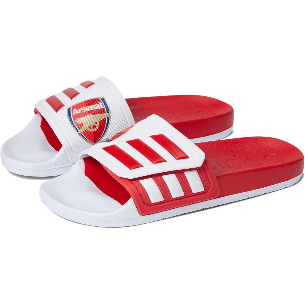 imageadidas UnisexAdult Adilette SlidesWhiteScarletScarlet Tnd