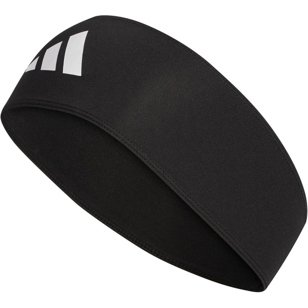 imageadidas UnisexAdult Alphaskin Wide Fit Sports HeadbandBlackWhite