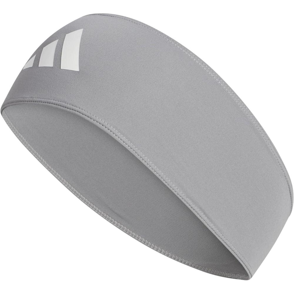 imageadidas UnisexAdult Alphaskin Wide Fit Sports HeadbandGreyWhite