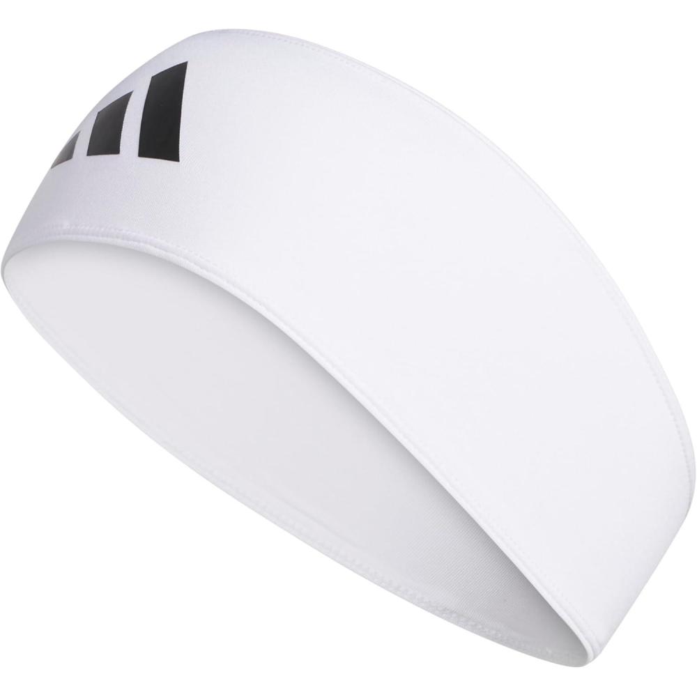 imageadidas UnisexAdult Alphaskin Wide Fit Sports HeadbandWhiteBlack
