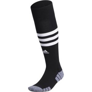 adidas 3-Stripe Hoop Soccer Socks (1-Pair) with Arch Compression for a Secure Fit(Black/White)