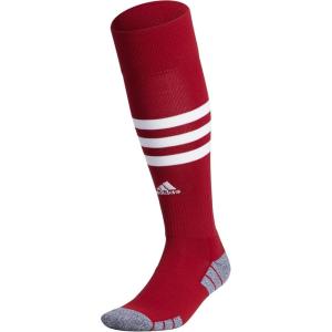 adidas 3-Stripe Hoop Soccer Socks (1-Pair) with Arch Compression for a Secure Fit(Team Power Red/White)