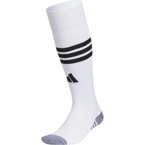 adidas 3-Stripe Hoop Soccer Socks (1-Pair) with Arch Compression for a Secure Fit(White 2/Black)