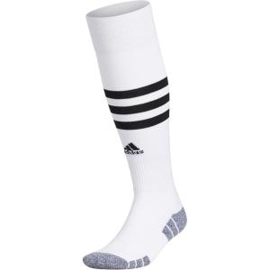 adidas 3-Stripe Hoop Soccer Socks (1-Pair) with Arch Compression for a Secure Fit(White/Black)