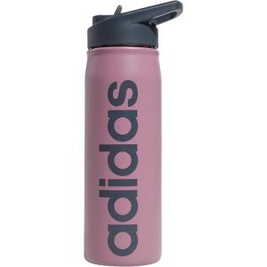 adidas 600 ML (20 oz) Straw Top Metal Water Bottle, Hot/Cold Double-Walled Insulated 18/8 Stainless Steel(Wonder Orchid Purple/Onix Grey)