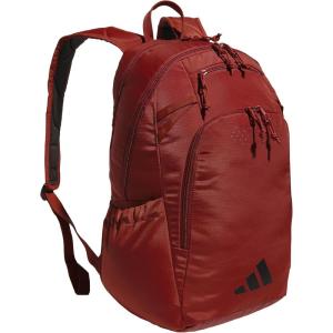 adidas Defender 5 Team Sports Backpack (33L) Durable Large Athletic Gym Laptop Travel Bag, Power Red/White, One Size(Preloved Ruby Red/Black)