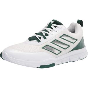 adidas Men’s Speed Trainer 5 Baseball Shoe(White/Silver Metallic/Team Dark Green)