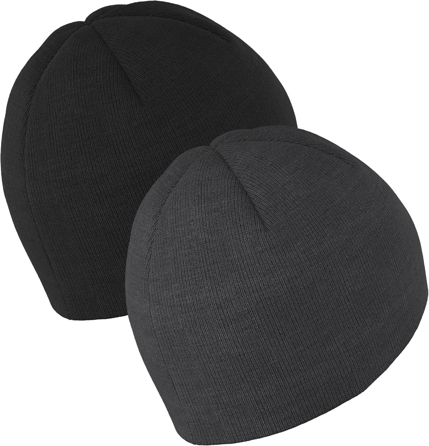 imageAdidas Mens Beanie 2Pack Standard Fit Winter Knit Hat Skull CapBlackWhiteGrey Six Black