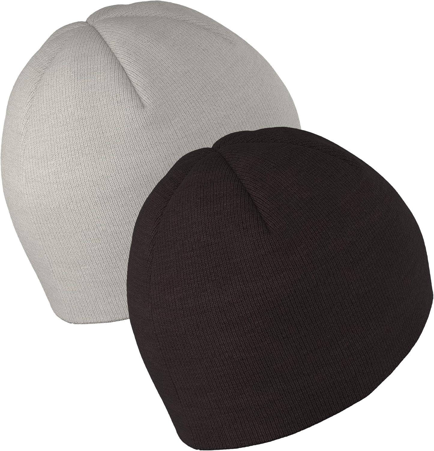 imageAdidas Mens Beanie 2Pack Standard Fit Winter Knit Hat Skull CapWonder Alumina GreyBlackShadow Brown Grey Six