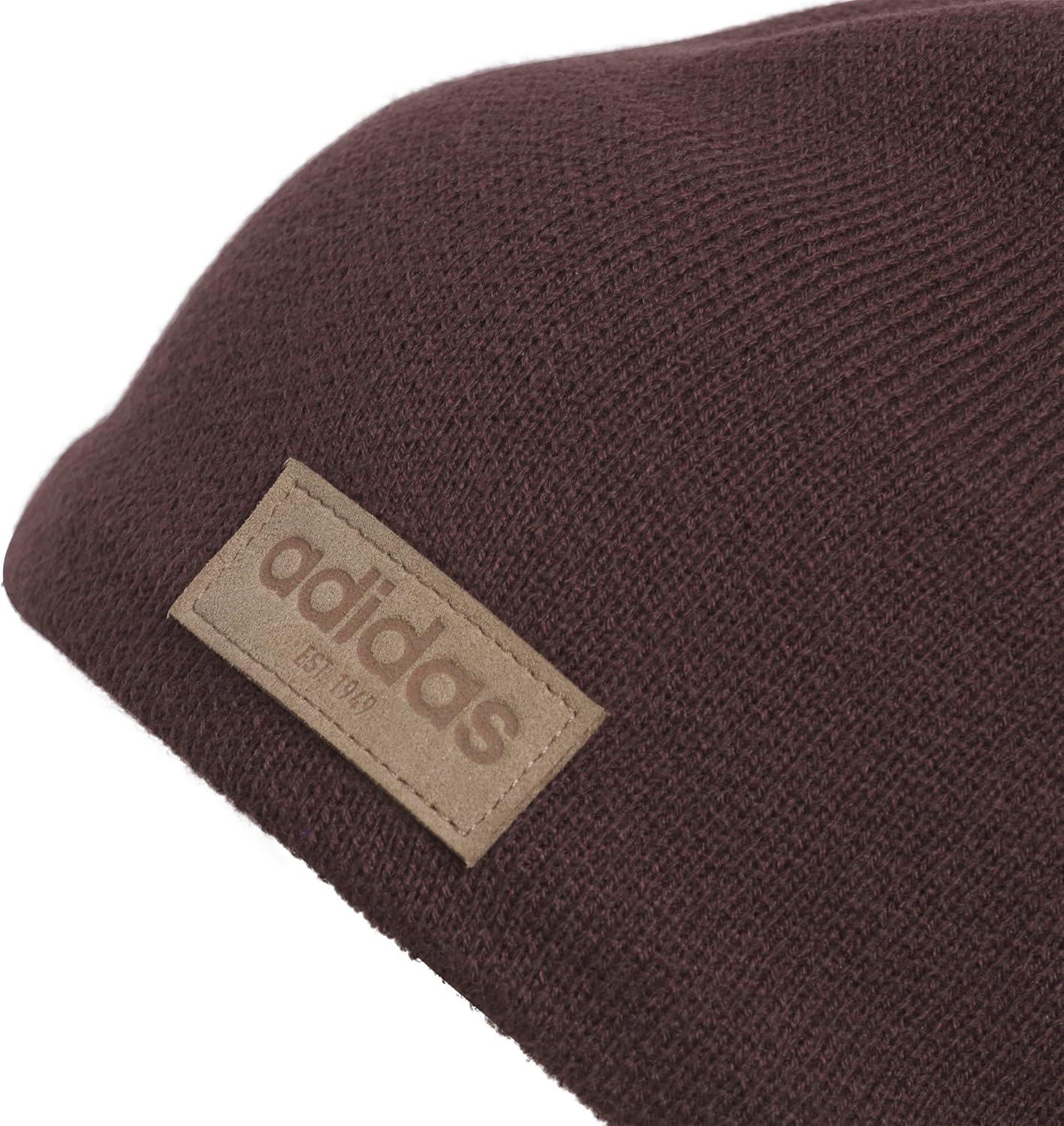 imageAdidas Mens Premium Skully Beanie Standard Fit Winter Skull CapShadow BrownSimple BrownEarth Strata Brown