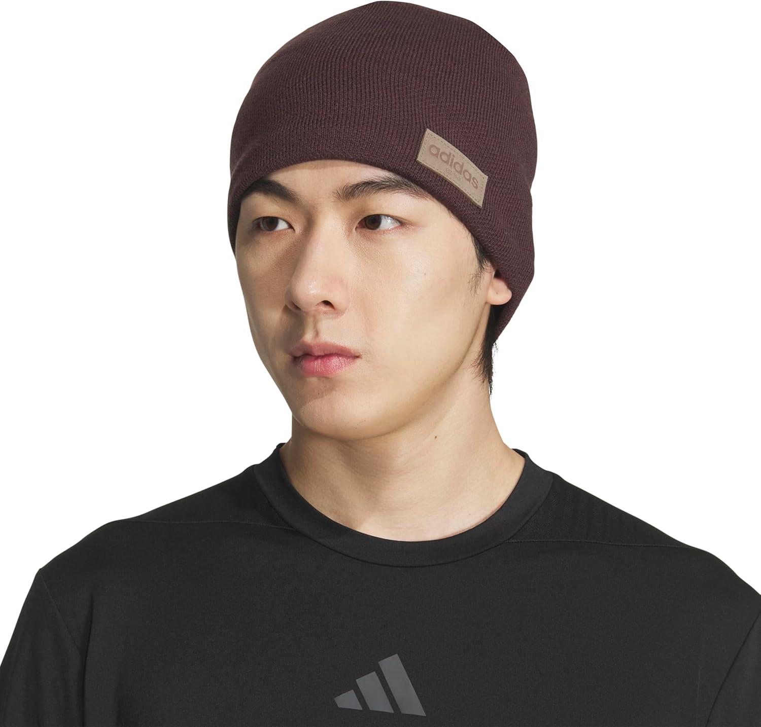 imageAdidas Mens Premium Skully Beanie Standard Fit Winter Skull CapShadow BrownSimple BrownEarth Strata Brown