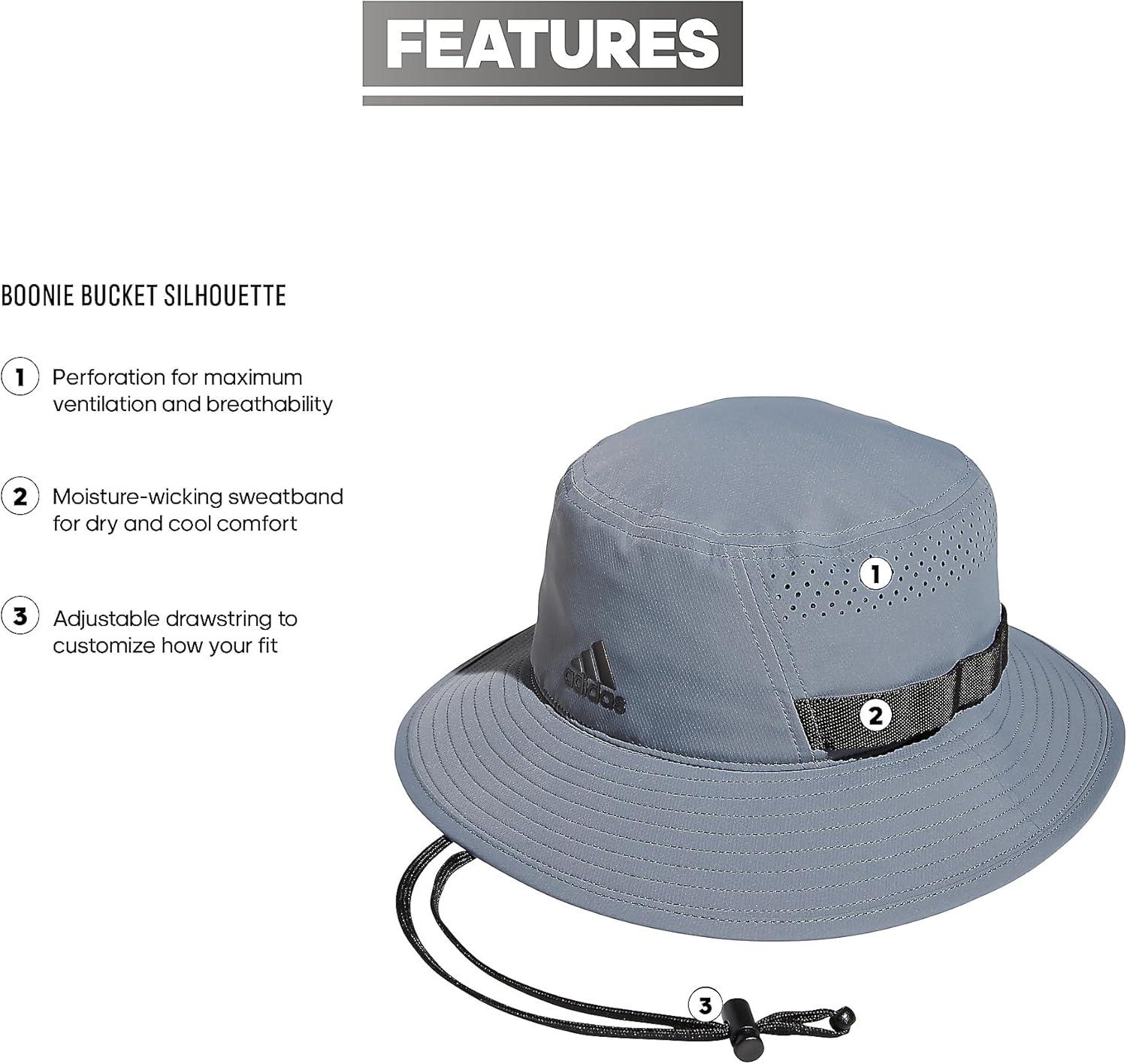 imageAdidas Mens Victory Bucket Hat for Men Athletic Sun Cap for OutdoorsGreyBlack40