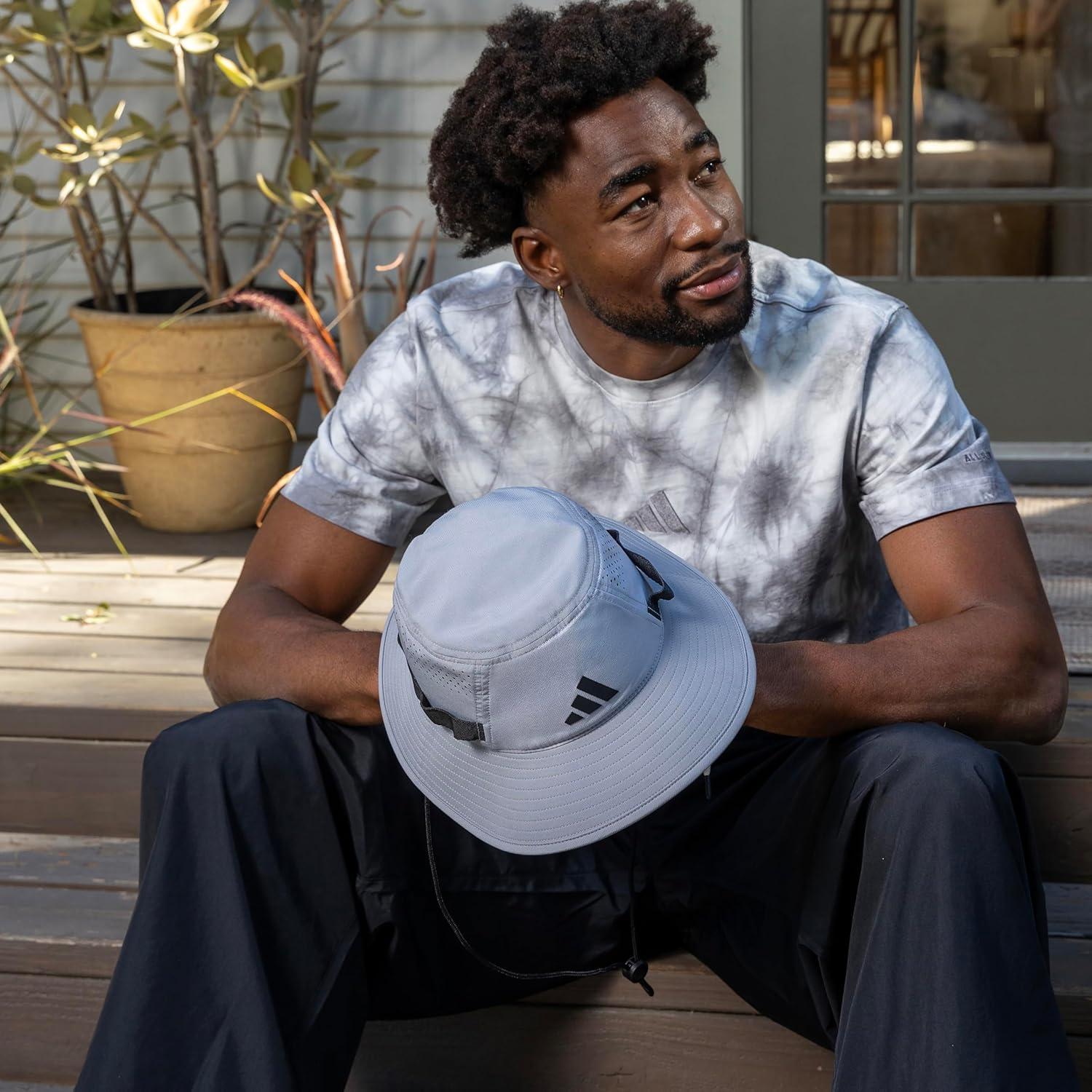 imageAdidas Mens Victory Bucket Hat for Men Athletic Sun Cap for OutdoorsGreyBlack50