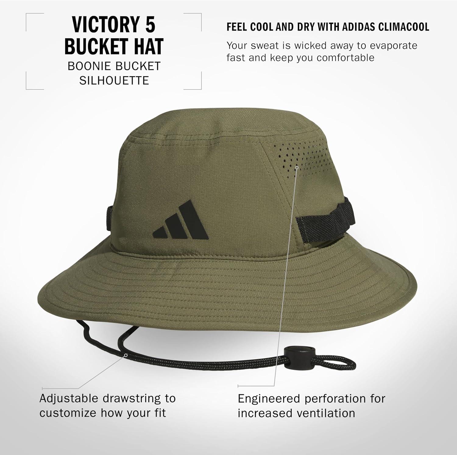 imageAdidas Mens Victory Bucket Hat for Men Athletic Sun Cap for OutdoorsOlive Strata GreenBlack50