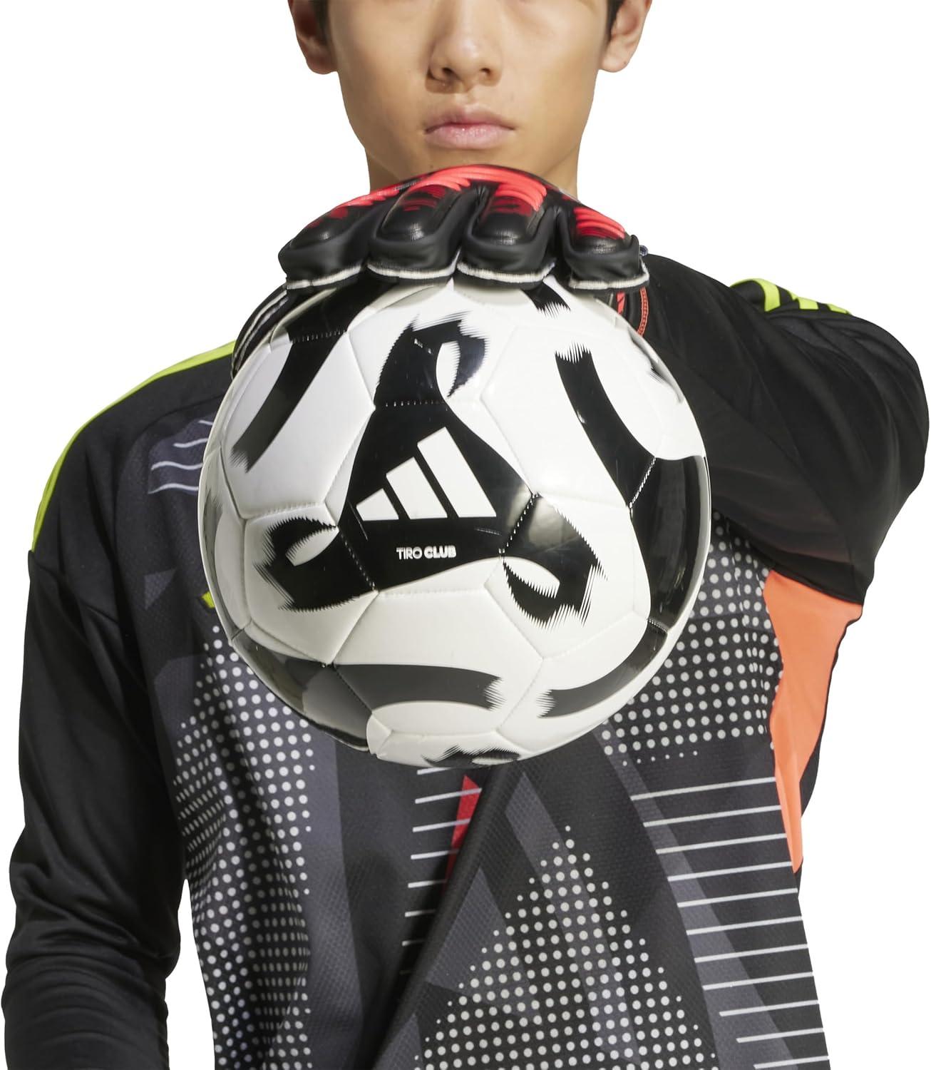 imageAdidas Predator Match Fingersave Goalie Soccer GlovesBlackBlackLucid Red