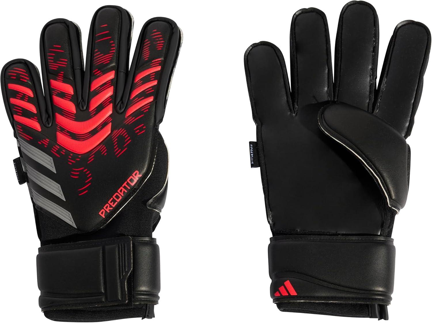 imageAdidas Predator Match Fingersave Goalie Soccer GlovesBlackBlackLucid Red