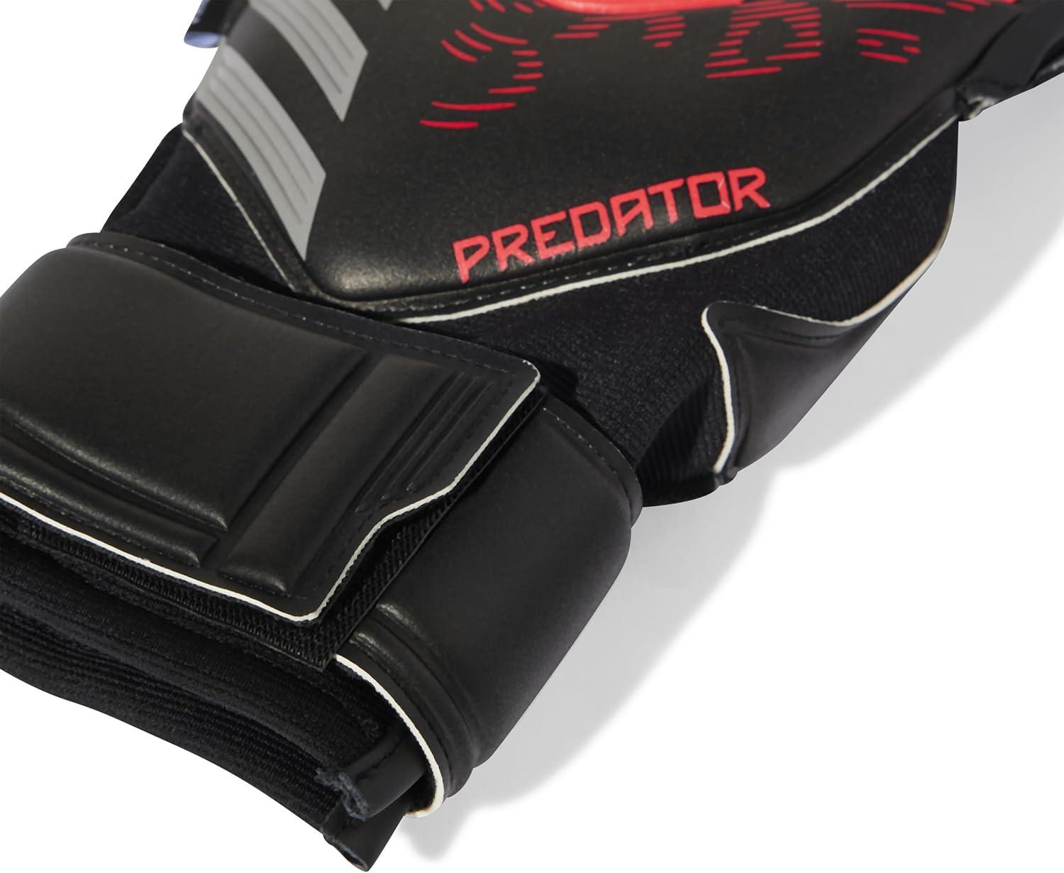 imageAdidas Predator Match Fingersave Goalie Soccer GlovesBlackBlackLucid Red