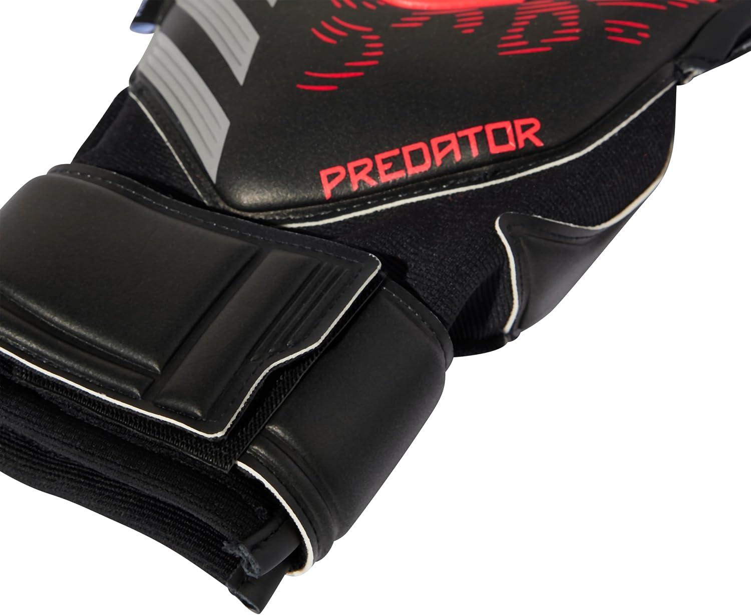 imageAdidas Predator Match Fingersave Goalie Soccer GlovesBlackBlackLucid Red