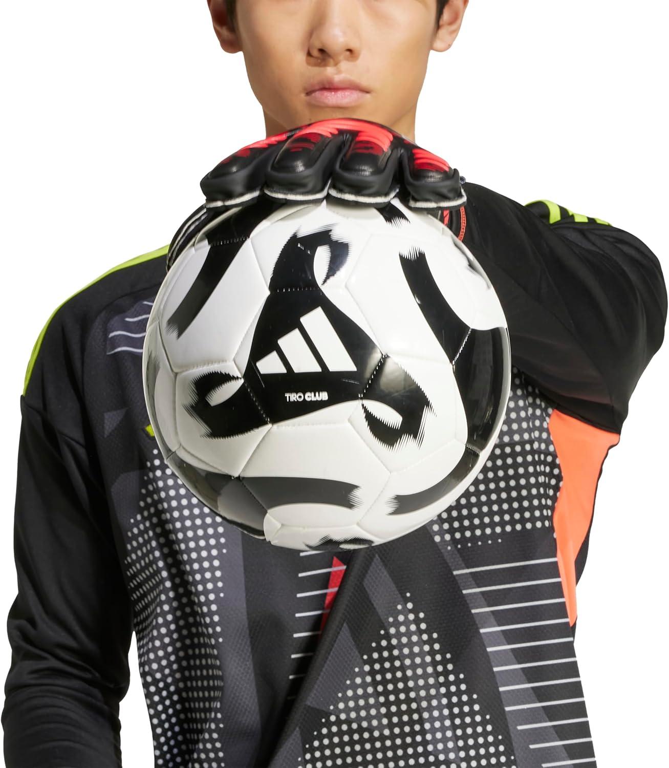 imageAdidas Predator Match Fingersave Goalie Soccer GlovesBlackBlackLucid Red