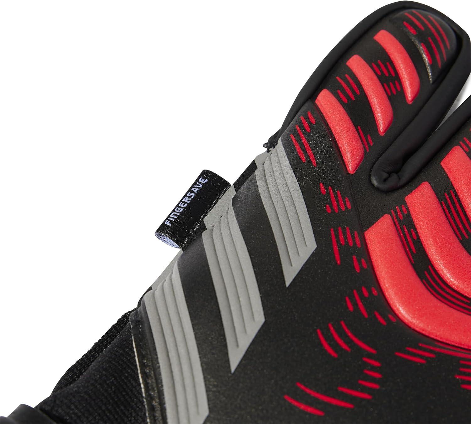 imageAdidas Predator Match Fingersave Goalie Soccer GlovesBlackBlackLucid Red