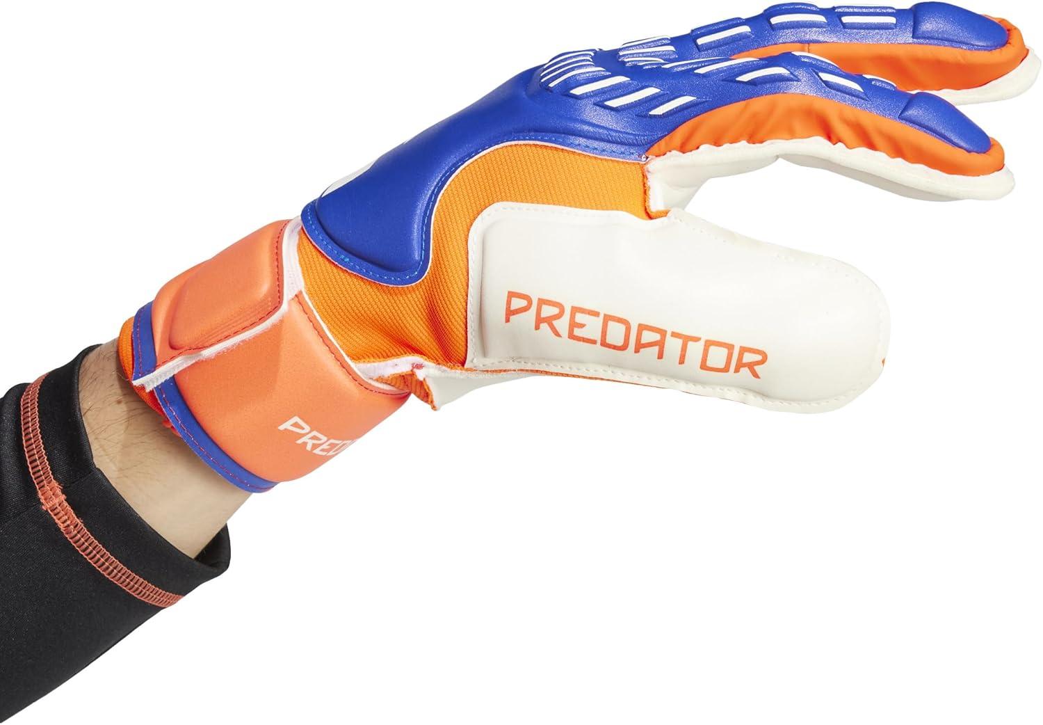 imageAdidas Predator Match Fingersave Goalie Soccer GlovesLucid BlueSolar RedWhite