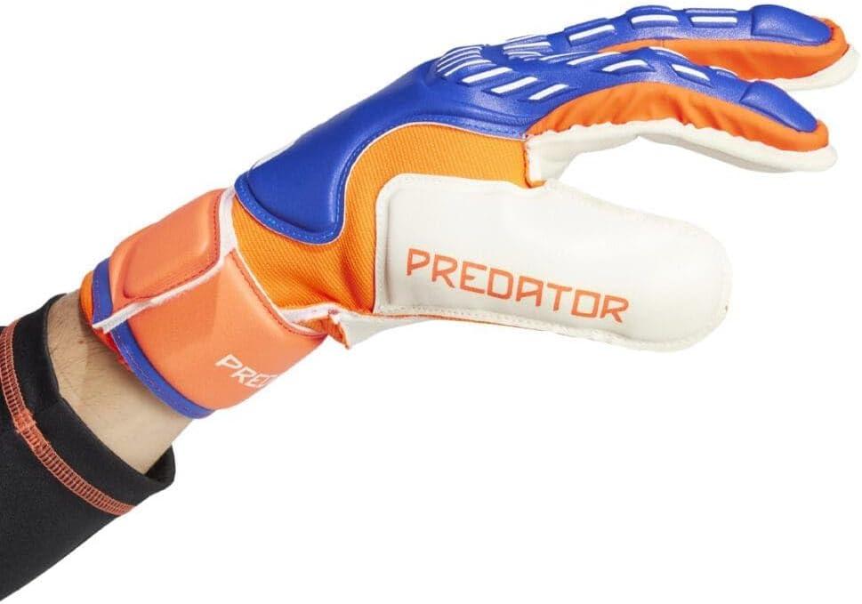 imageAdidas Predator Match Fingersave Goalie Soccer GlovesLucid BlueSolar RedWhite