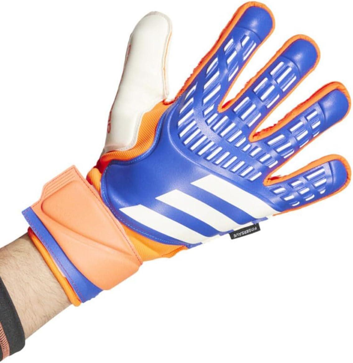 imageAdidas Predator Match Fingersave Goalie Soccer GlovesLucid BlueSolar RedWhite