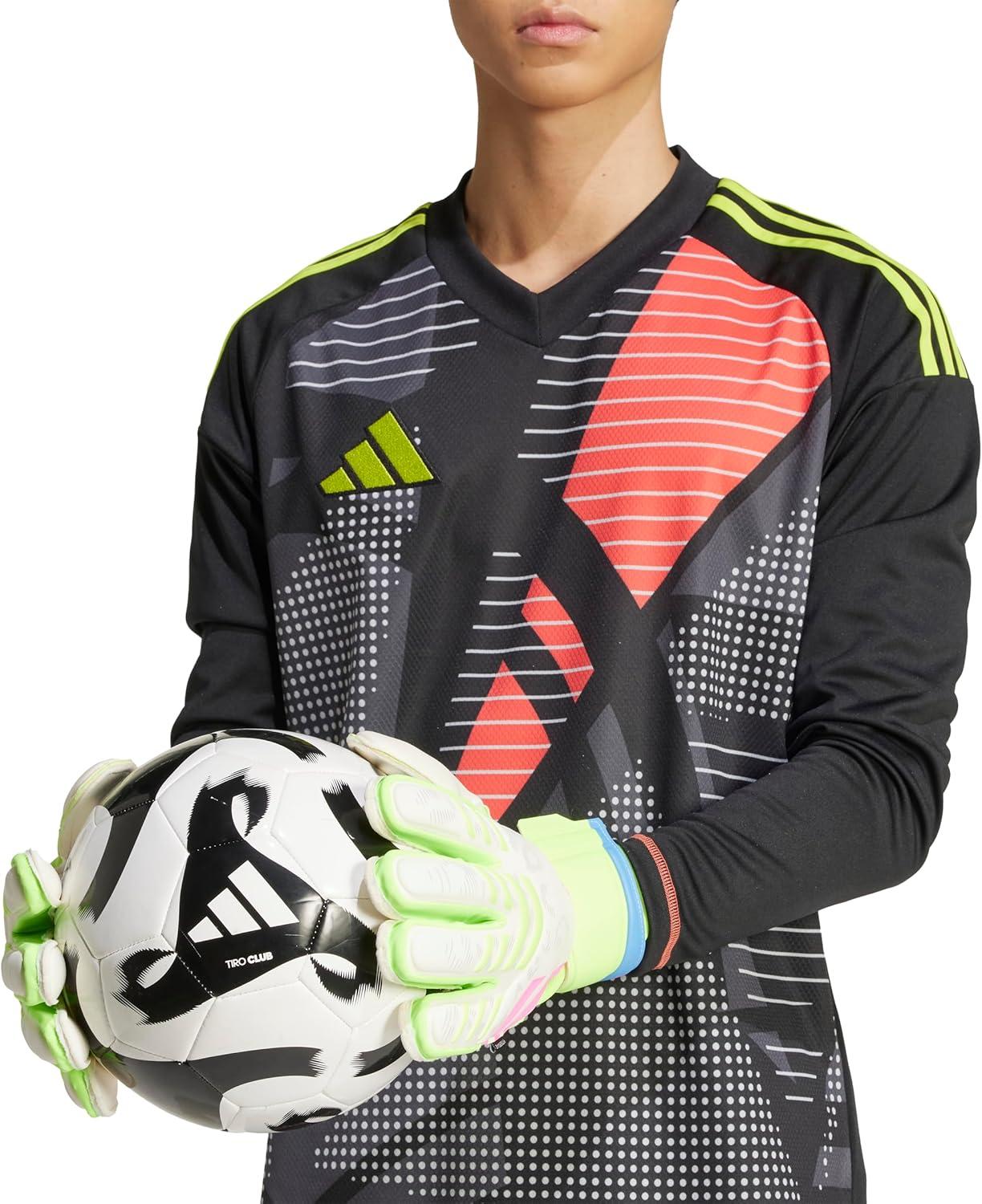 imageAdidas Predator Match Fingersave Goalie Soccer GlovesWhiteLucid LemonLucid Pink
