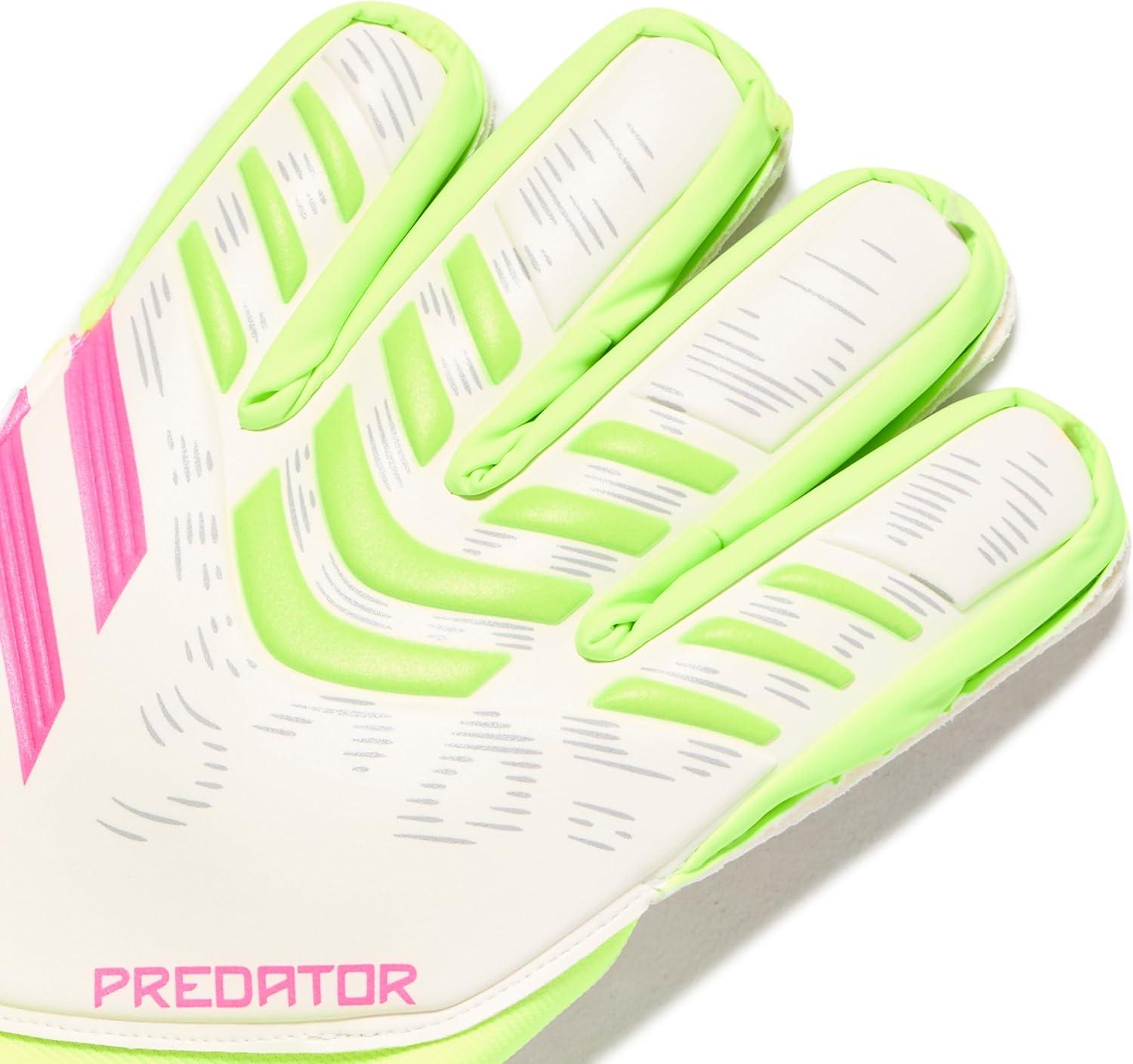 imageAdidas Predator Match Fingersave Goalie Soccer GlovesWhiteLucid LemonLucid Pink