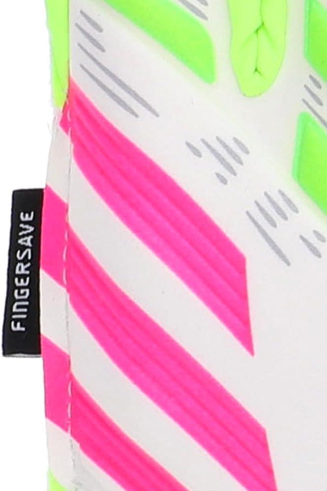 imageAdidas Predator Match Fingersave Goalie Soccer GlovesWhiteLucid LemonLucid Pink