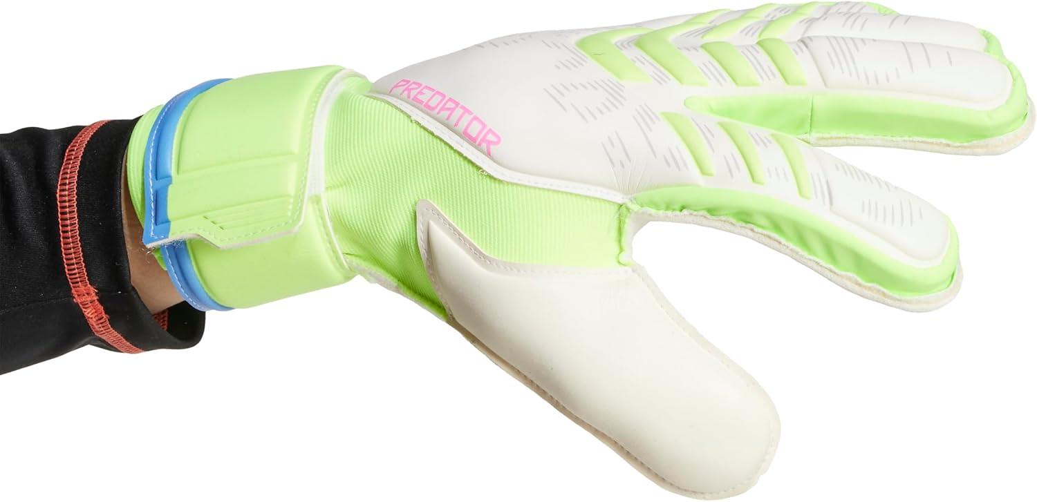 imageAdidas Predator Match Fingersave Goalie Soccer GlovesWhiteLucid LemonLucid Pink