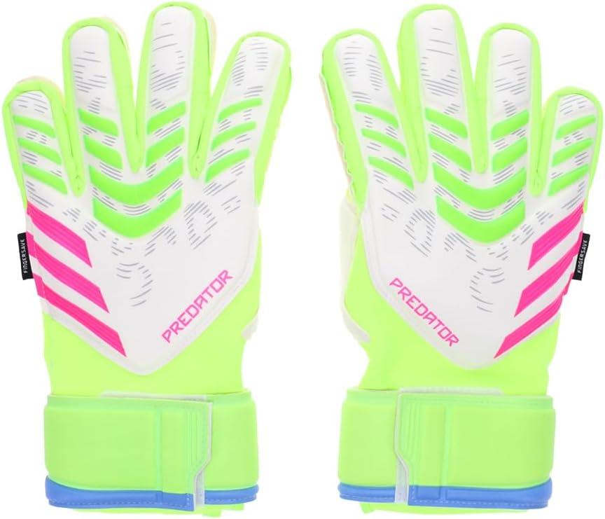 imageAdidas Predator Match Fingersave Goalie Soccer GlovesWhiteLucid LemonLucid Pink