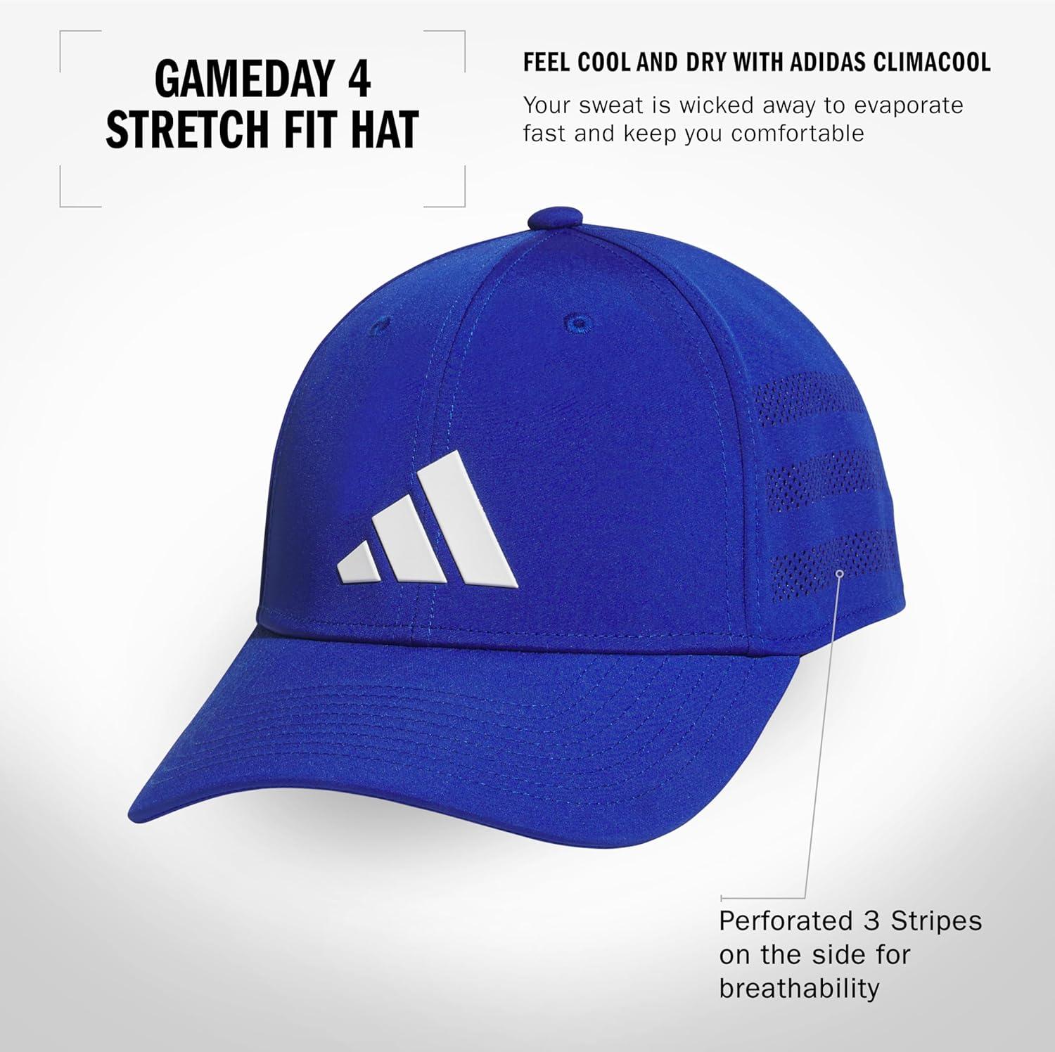 imageAdidas UnisexAdult Gameday Hat Flexible Stretch Sports Baseball CapTeam Royal BlueWhite40