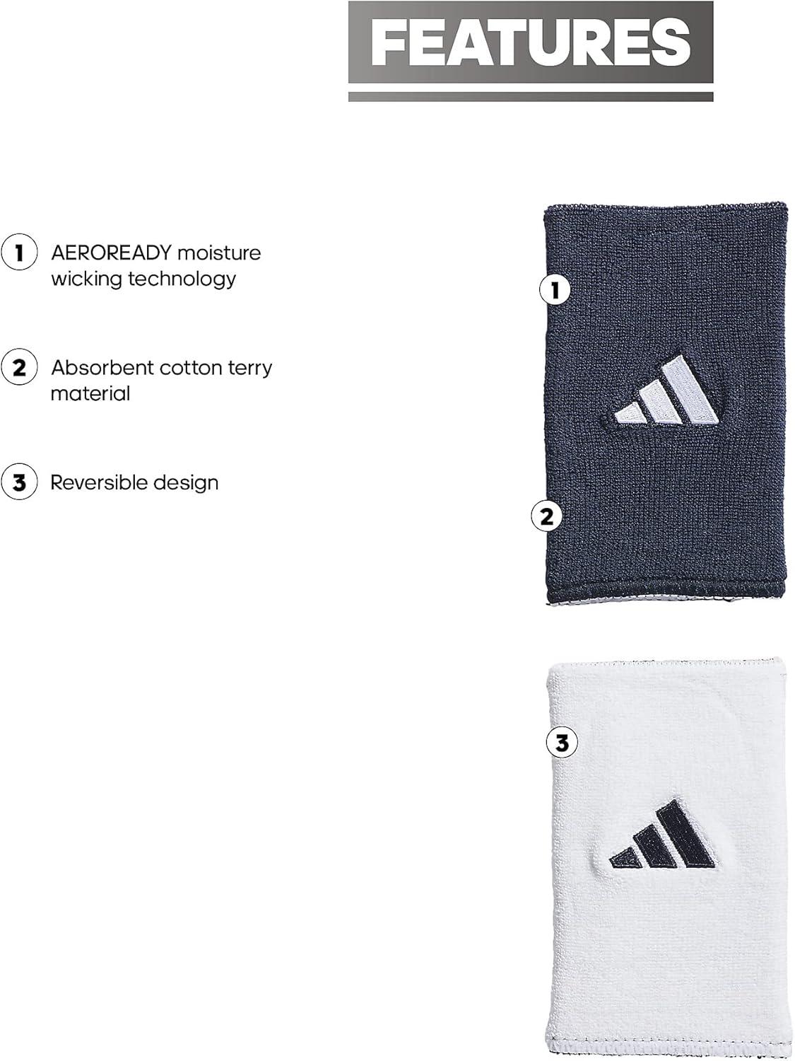 imageAdidas UnisexAdult Interval Reversible Wristband  Athletic Sweatband for Men and WomenCollegiate NavyWhite20Large