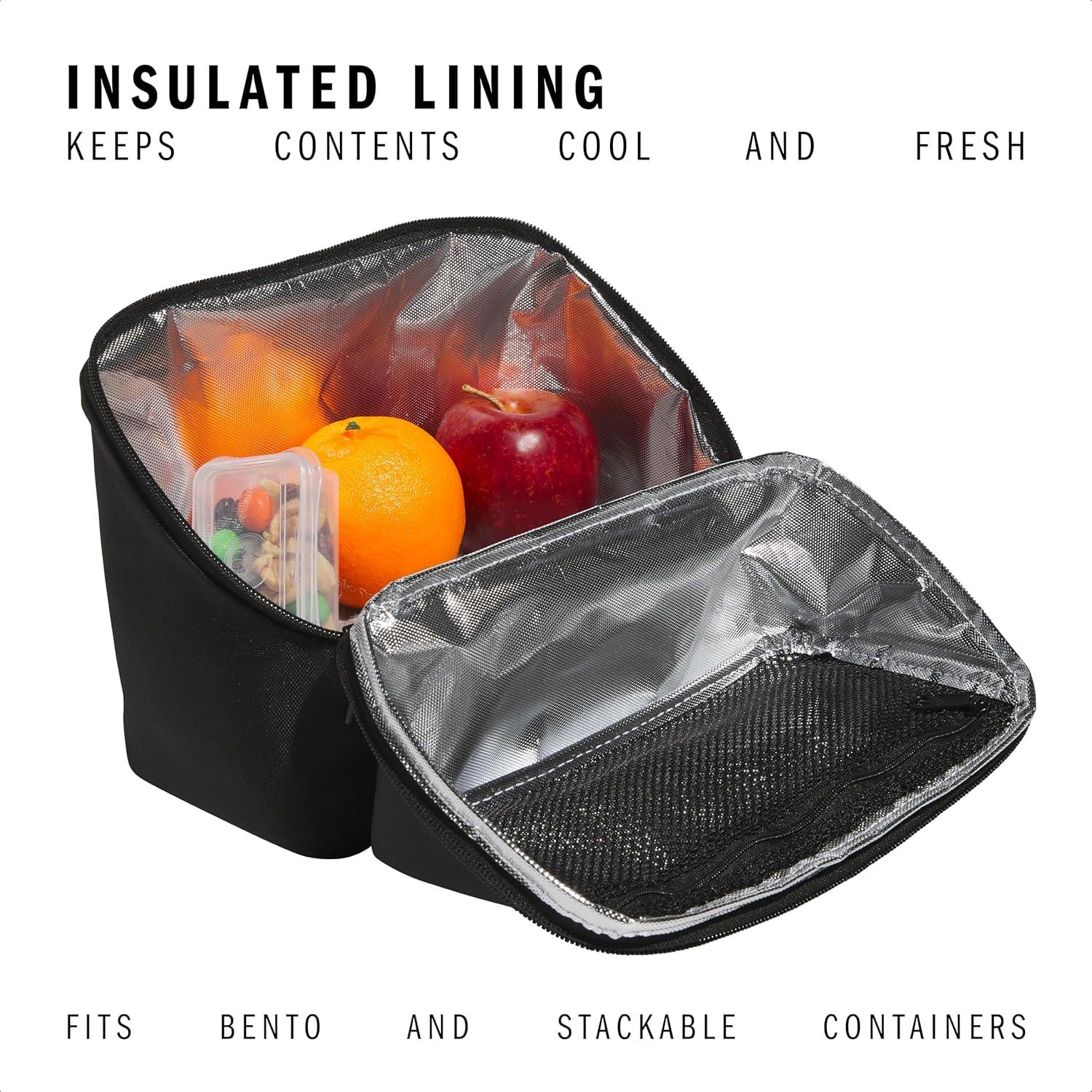 imageAffiliate Lunch Bag with handle insulated bento box for women and menBlackWhite