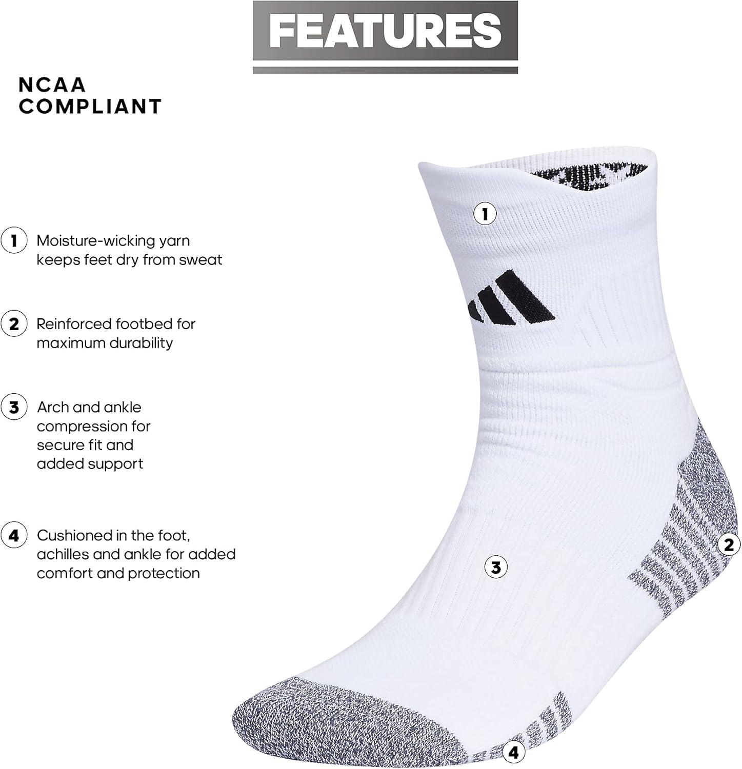imageadidas 5Star Football High Quarter Ankle Socks for Men and Womens Team SportsWhiteBlack