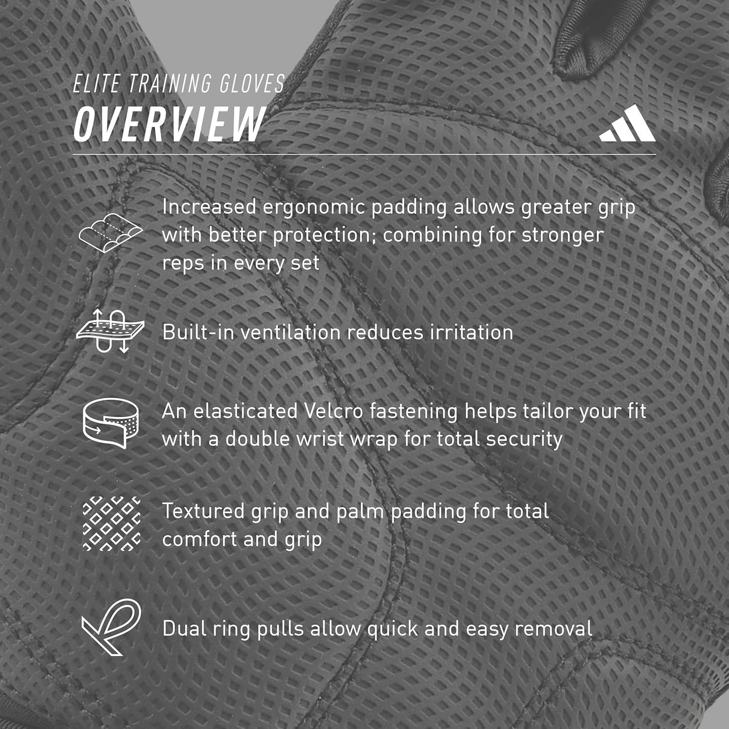 imageadidas Elite Training ampamp Weightlifting Gloves Fingerless Workout GlovesGrey