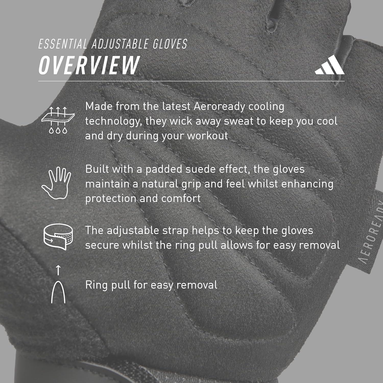 imageadidas Essential Training ampamp Weightlifting Gloves Fingerless Workout GlovesRed