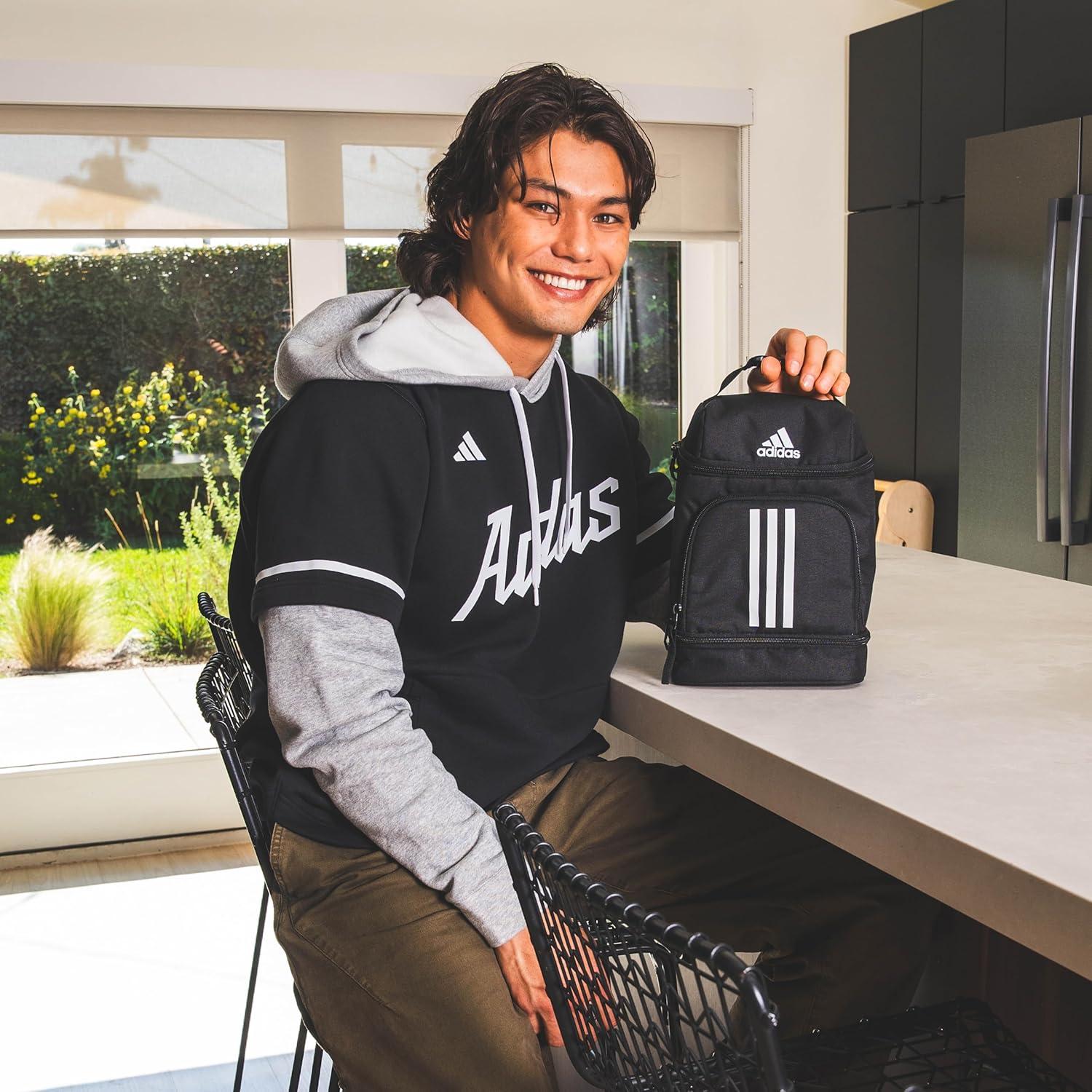 imageadidas Excel Insulated Lunch Bag Cooler with Zipper Pocket for Ice Pack and Clip Temperature Control InsulationGradient Flash AquaOrchid Fusion Purple