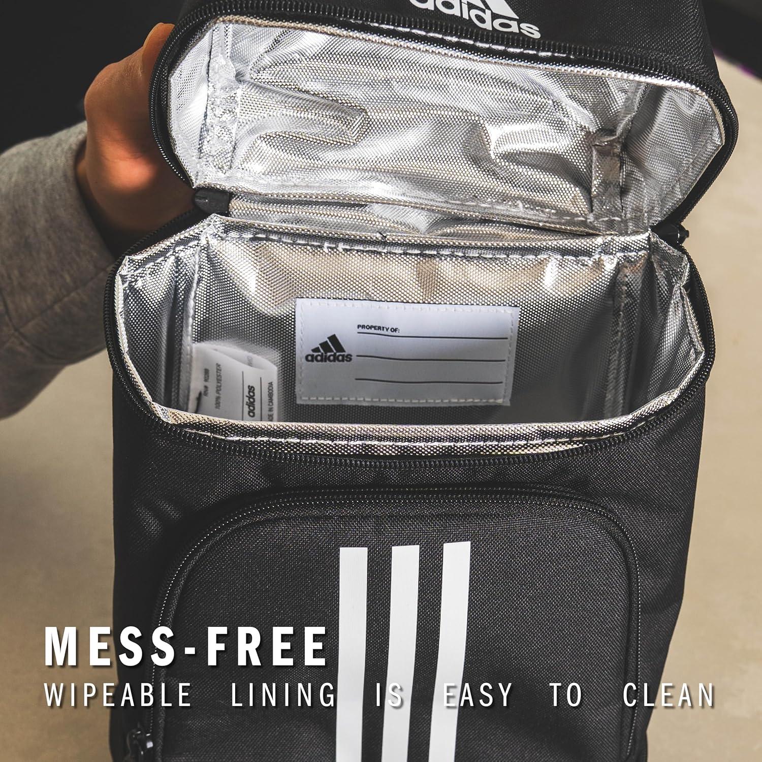 imageadidas Excel Insulated Lunch Bag Cooler with Zipper Pocket for Ice Pack and Clip Temperature Control InsulationGradient Flash AquaOrchid Fusion Purple