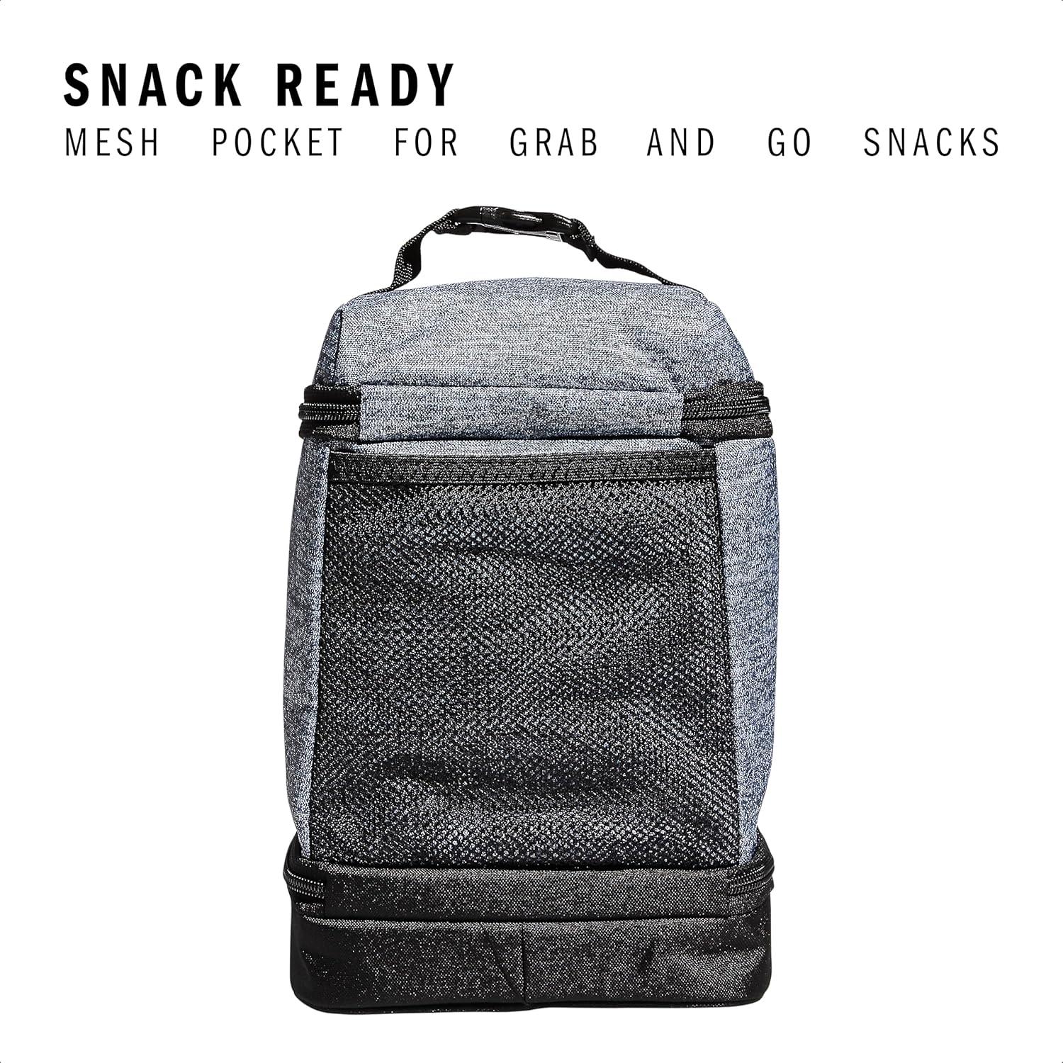 imageadidas Excel Insulated Lunch Bag Cooler with Zipper Pocket for Ice Pack and Clip Temperature Control InsulationJersey Onix GreyBlack