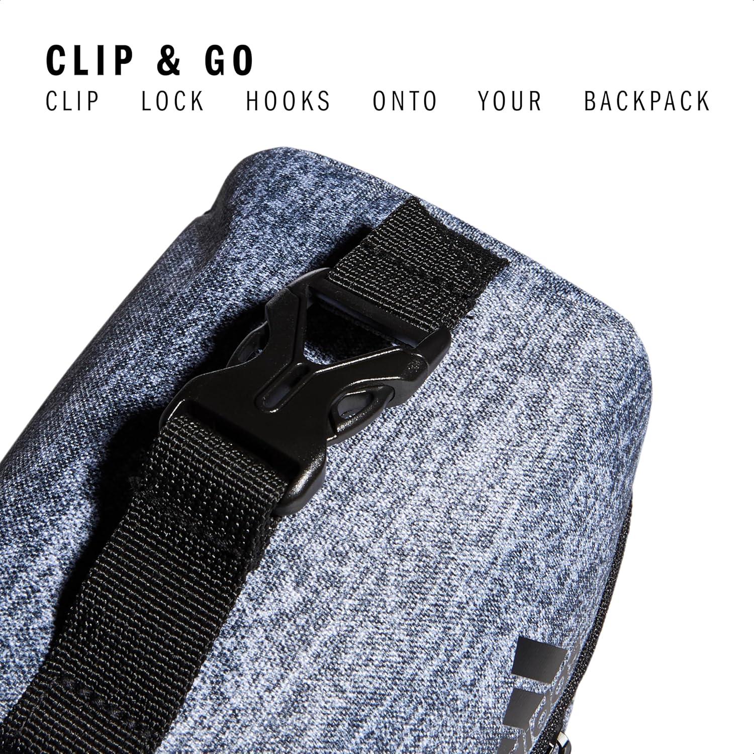 imageadidas Excel Insulated Lunch Bag Cooler with Zipper Pocket for Ice Pack and Clip Temperature Control InsulationJersey Onix GreyBlack