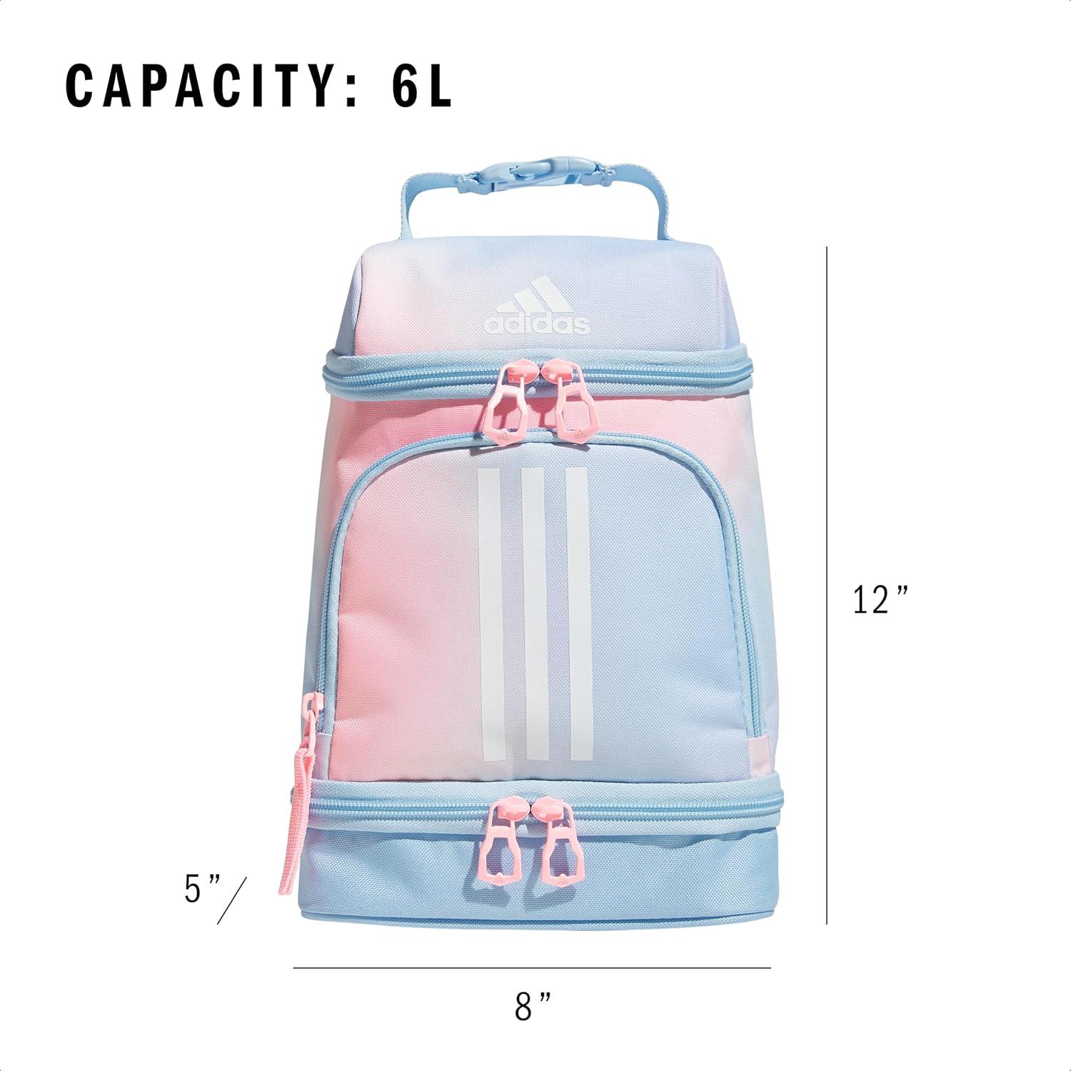 imageadidas Excel Insulated Lunch Bag Cooler with Zipper Pocket for Ice Pack and Clip Temperature Control InsulationLunch Dazed Gradient Clear SkyClear Sky BluePink Spark