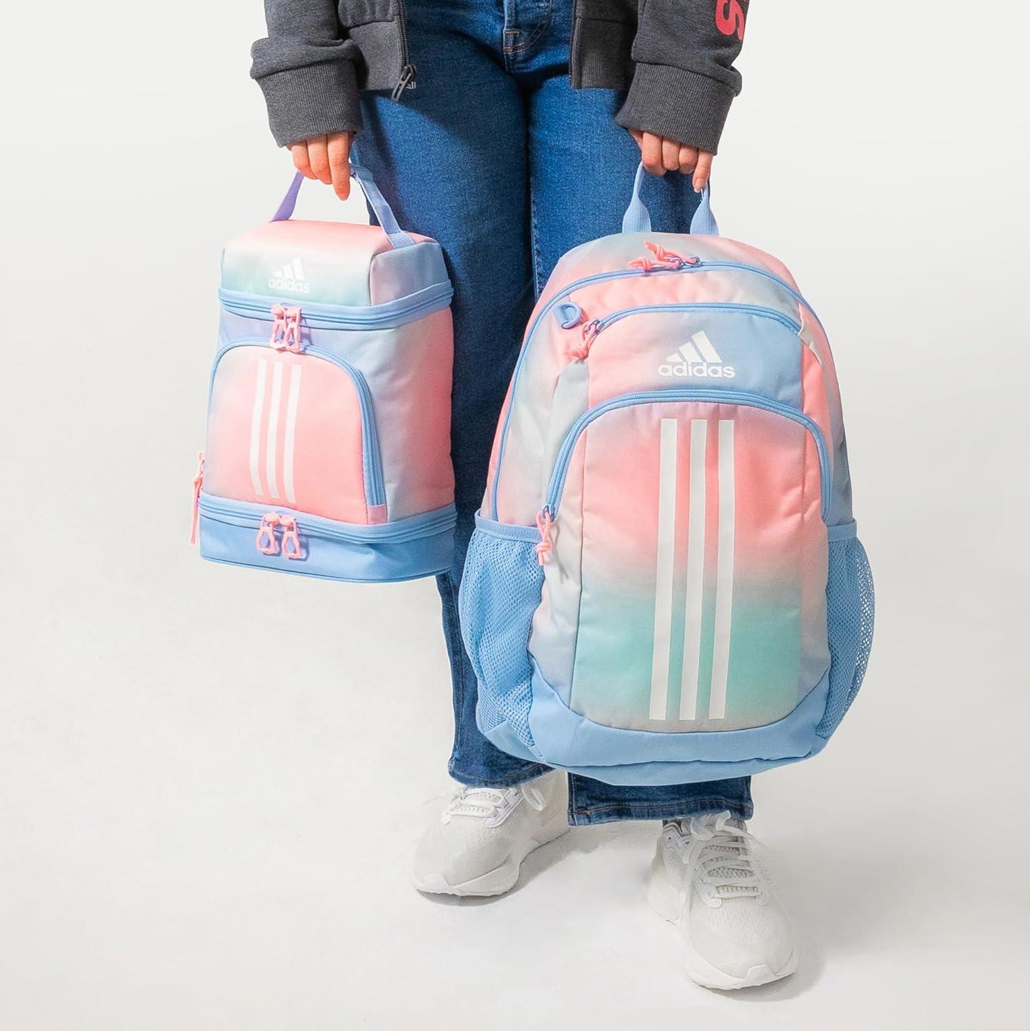 imageadidas Excel Insulated Lunch Bag Cooler with Zipper Pocket for Ice Pack and Clip Temperature Control InsulationLunch Dazed Gradient Clear SkyClear Sky BluePink Spark