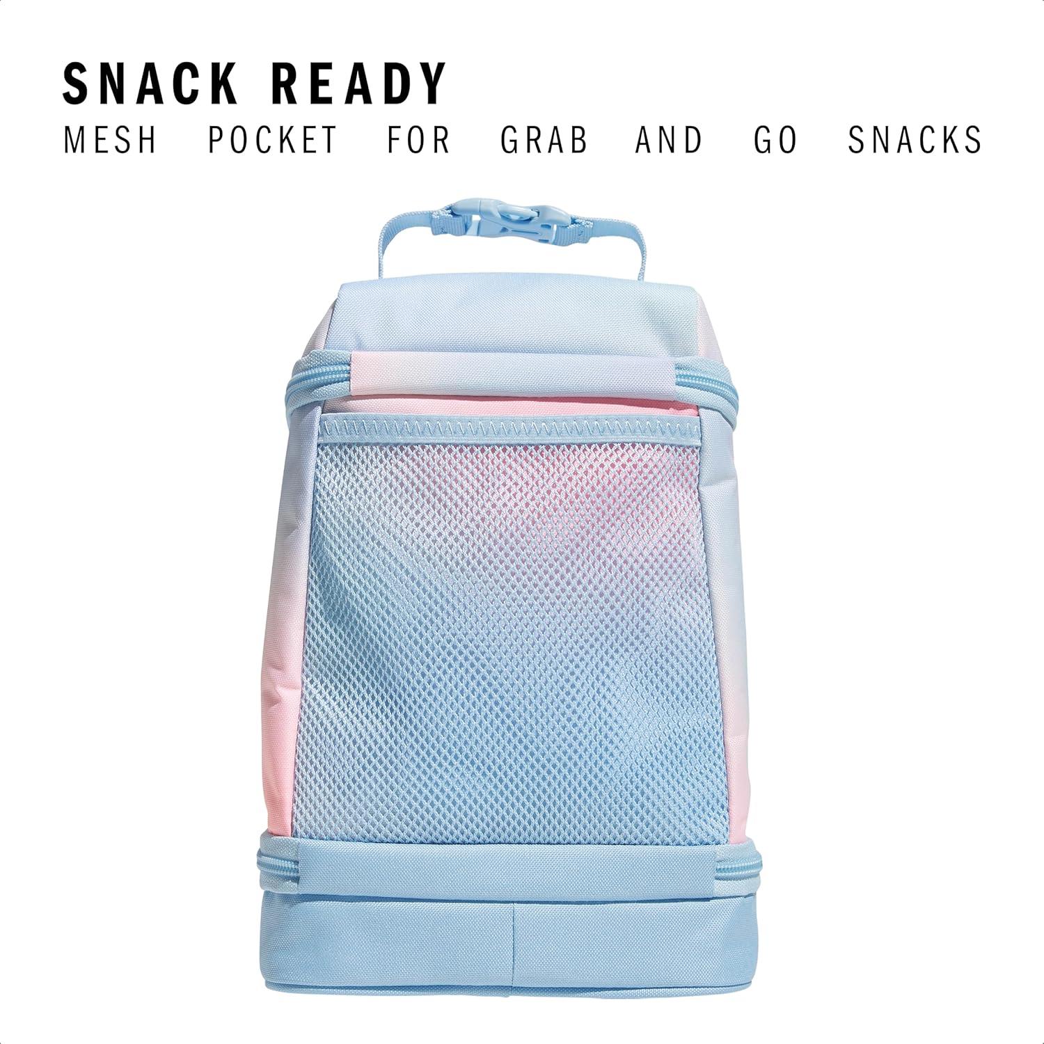 imageadidas Excel Insulated Lunch Bag Cooler with Zipper Pocket for Ice Pack and Clip Temperature Control InsulationLunch Dazed Gradient Clear SkyClear Sky BluePink Spark