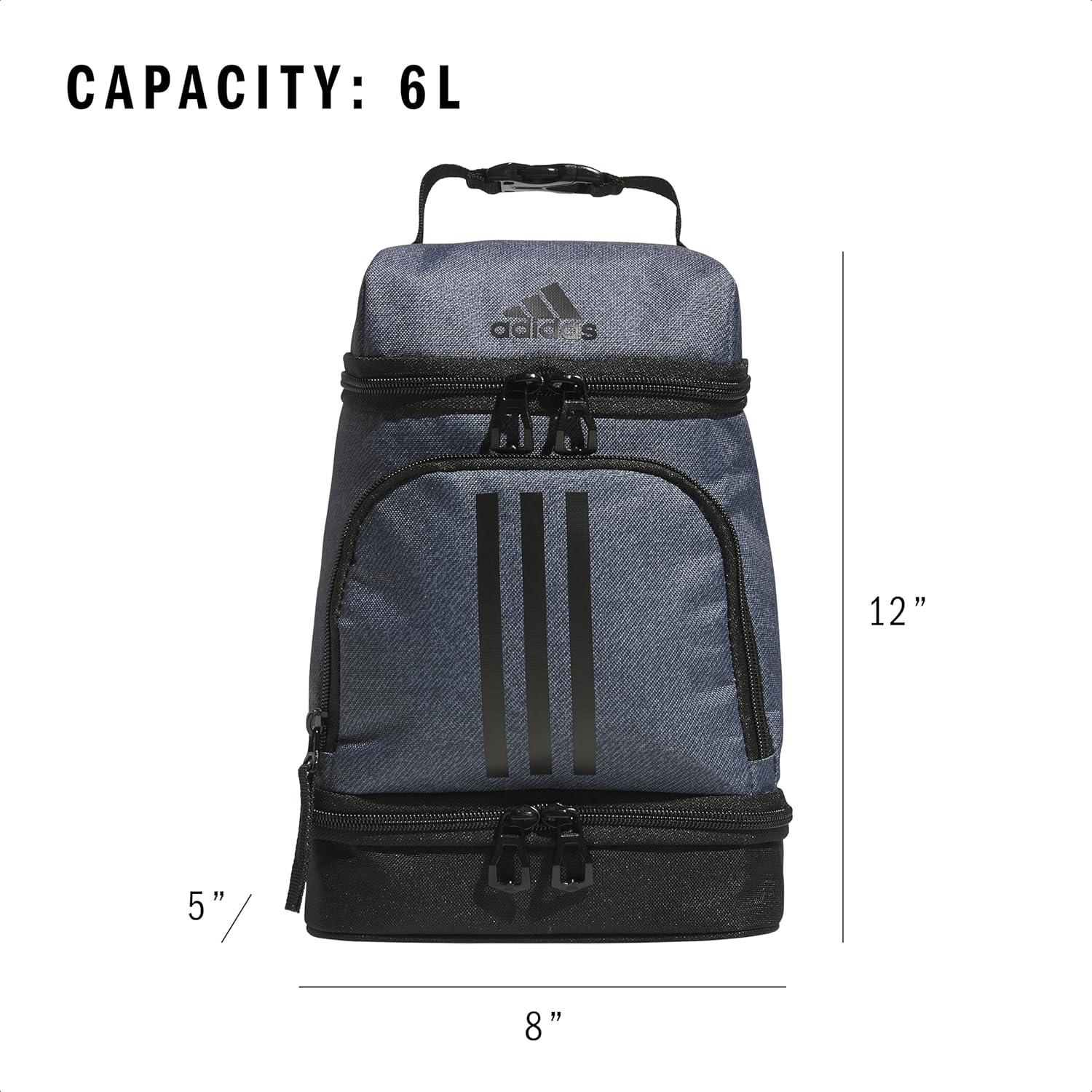 imageadidas Excel Insulated Lunch Bag Cooler with Zipper Pocket for Ice Pack and Clip Temperature Control InsulationTwill Onix GreyBlack